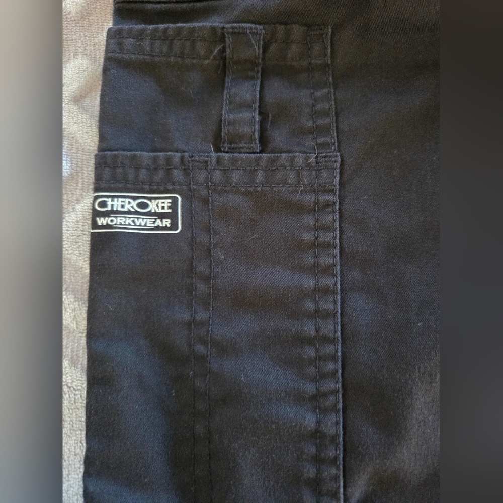 Cherokee Workwear Black Scrub Pants - Picture 2 of 5